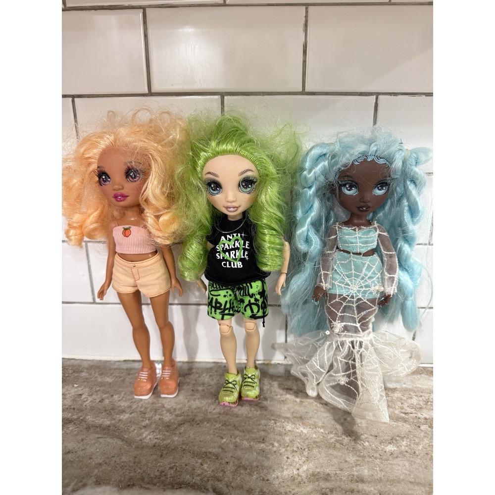 Rainbow High Doll Lot of 3 MGA Jade Robin Sterling Georgia Bloom Clothes Shoes